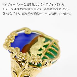 指輪 リング ピクチャーメノー 18金 猫 ギ...の詳細画像3