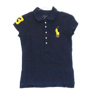 【00156】美品 RALPH LAUREN トップス 140センチ ネイビー 良品 ラルフローレン ポロシャツ 子供服 キッズ 袖なし ワンポイント 刺繍｜salport-store