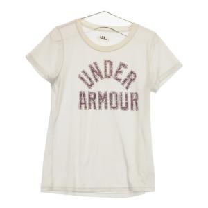 レディース UNDERARMOUR 半袖Tシャツ ホワイト 白色 丸首 Aライン フロントプリント アンダーアーマー 【01608】｜salport-store