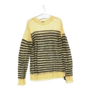 【09341】美品 OVER THE STRIPES トップス ニット 白 Sサイズ 良品 長袖 長袖ニット ボーダー ライン レディース 婦人 シャギーニット｜salport-store