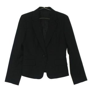 【16225】 テーラードジャケット スーツ 9号 ブラック 黒 無地 シンプル 長袖 ボタン ポケット 大人っぽい 仕事｜salport-store