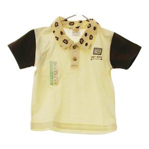 【19078】 BABY KIKO ベイビーキコ 半袖ポロシャツ 14 乳児用 6-12か月用 ベージュ 心地よい 可愛い ロゴプリント｜salport-store