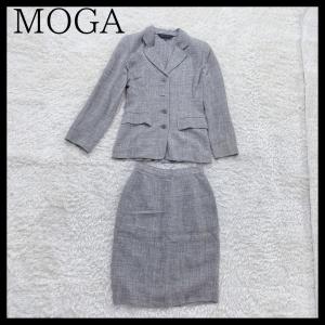 【22849】 MOGA ジャケット スカート 上下セット モガ グレー 灰色 通勤 オフィス 仕事着 シンプル｜salport-store