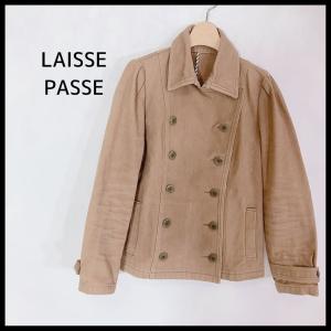 【26959】 LAISSE PASSE レッセパッセ ピーコート Pコート サイズF ブラウン アウター コート 襟つき ミドル丈 防寒着 レディース｜salport-store