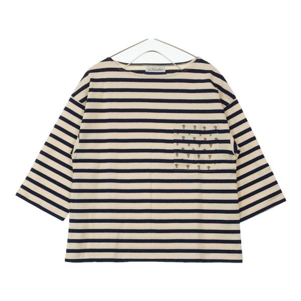 【29523】 Les Olivades レゾリヴァード 七分袖Tシャツ カットソー アイボリー サ...