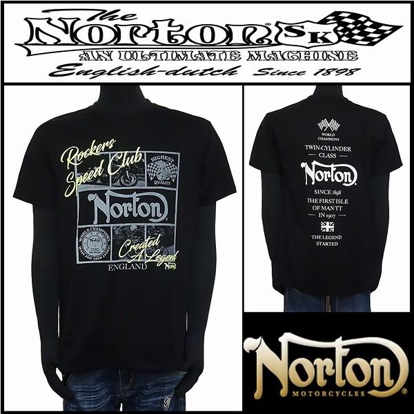 Norton ノートン 服 Tシャツ JPN加工ドライフレームフォトネオンT ブラック Ｌサイズ 1...