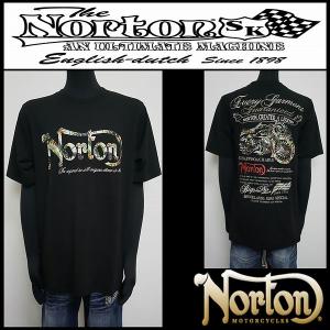 Norton ノートン 服 Tシャツ ドライリゾートバイクモチーフT ブラック Ｌサイズ 232N1005B｜salt