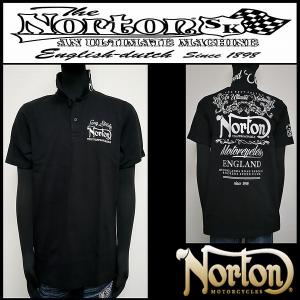 Norton ノートン 服 ポロシャツ バック刺繍リーフモチーフポロ ブラック Lサイズ 232N1204B｜salt