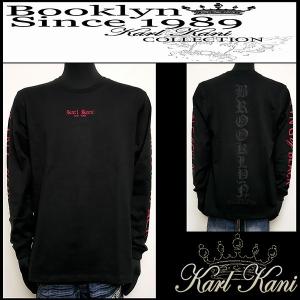 Karl Kani カールカナイ 服 ロンT バック同色メロン刺繍ロンT ブラック Lサイズ 233K1109｜salt