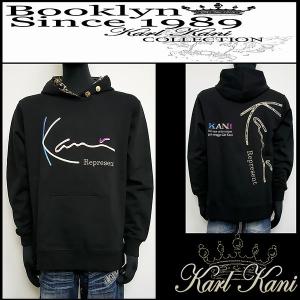 Karl Kani カールカナイ 服　パーカー バロックロゴプルパーカー ブラック Lサイズ 241K1302｜salt