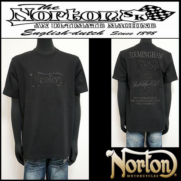 Norton ノートン 服 Tシャツ ワントーン刺繍T ブラック Ｌサイズ 252N1033B