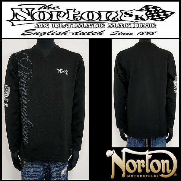 Norton 服 ロンＴ ブリスターVネックロンT ブラック Lサイズ 253N1104B