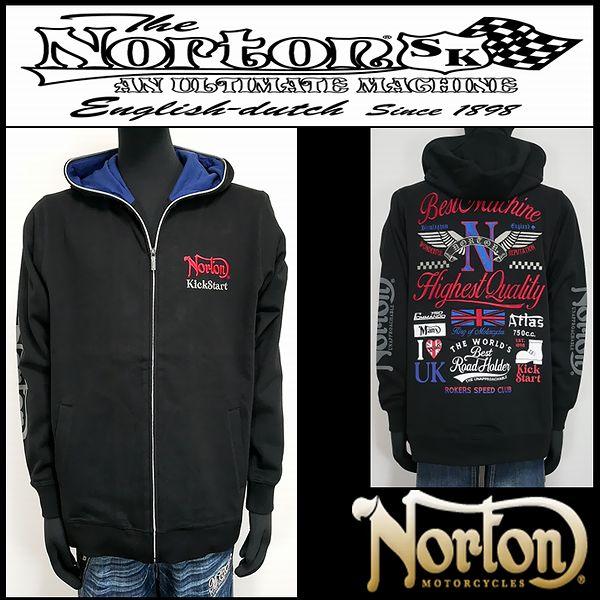 Norton ノートン 服 パーカー MAXトリコロールジップパーカー ブラック Lサイズ 253N...