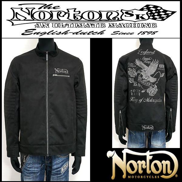 Norton ノートン 服 ジャケット フェイクスウェードシングルライダースジャケット ブラック Ｌ...