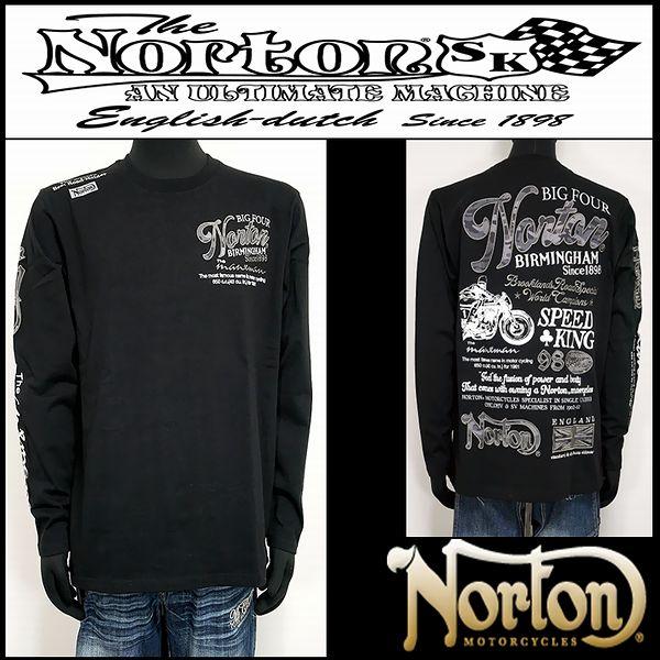 Norton 服 ロンＴ マンクスマンカモロンT ブラック Lサイズ 261N1102B