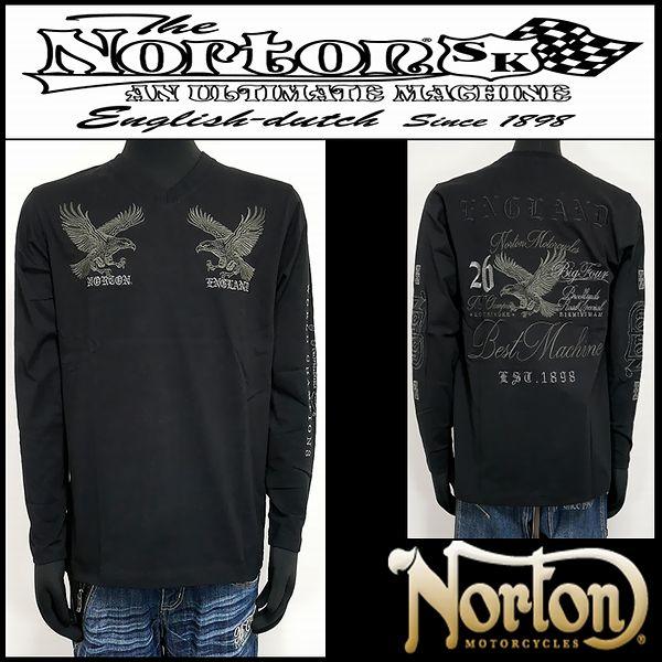 Norton 服 ロンＴ WイーグルVロンT ブラック Lサイズ 261N1103B