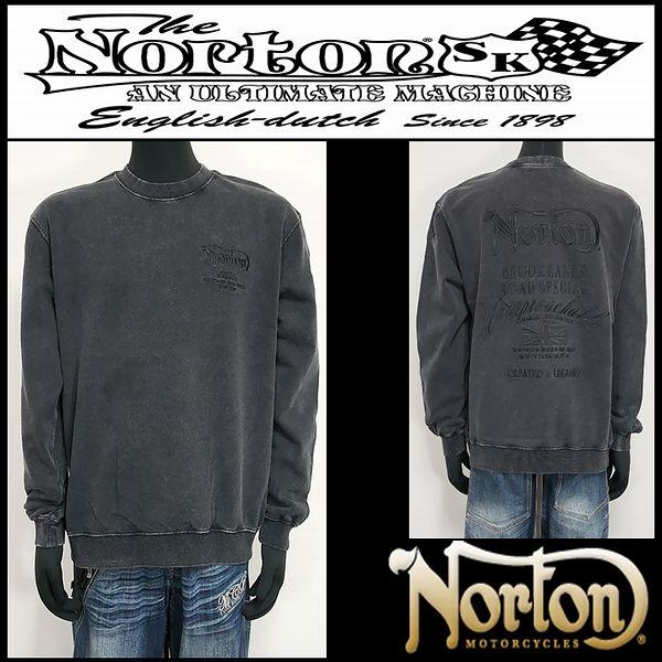 Norton ノートン 服 トレーナー フロスト加工トレーナー ブラック Lサイズ 261N1301...
