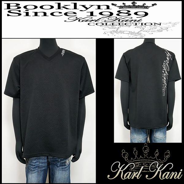 Karl Kani カールカナイ 服 Tシャツ ブリスター刺繍VネックT ブラック Lサイズ 262...