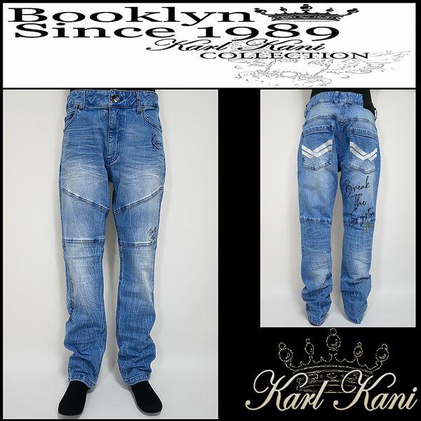 Karl Kani カールカナイ ボトムス ストレッチクラック加工タイトデニムパンツ Lサイズ ブリ...