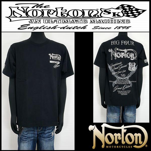 Norton ノートン 服 Tシャツ ワントーンボタニカル叩き付けT ブラック Ｌサイズ 262N1...