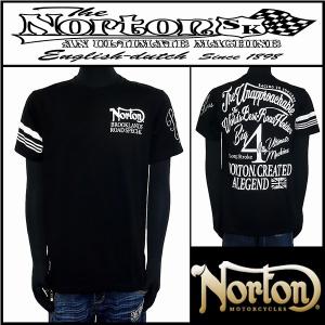 Norton ノートン 服 Tシャツ 吸水速乾袖ラインフロッキーT ブラック Ｌサイズ 72N1016｜salt