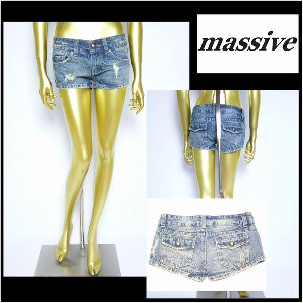 ショーパン/レディース/ブロークンデニムショートパンツ/ライトストーンウォッシュ/Mサイズ/AC20...