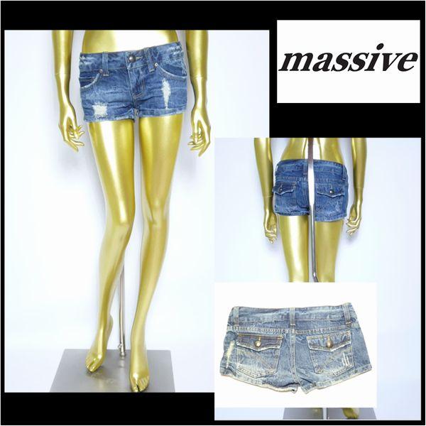 ショーパン/レディース/ブロークンデニムショートパンツ/ストーンウォッシュ/Mサイズ/AC2062