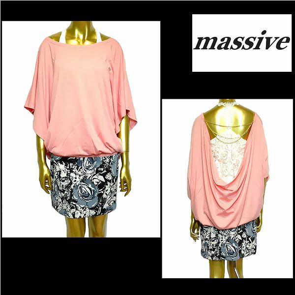 ワンピース/バックチェーンローズワンピース/ライトピンク×ブラック/フリーサイズ/AC2101