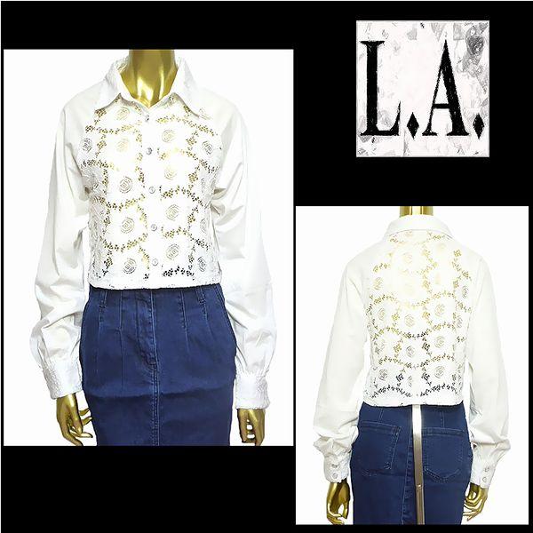 シャツ/レースシャツ/ホワイト/フリーサイズ/LJ412807