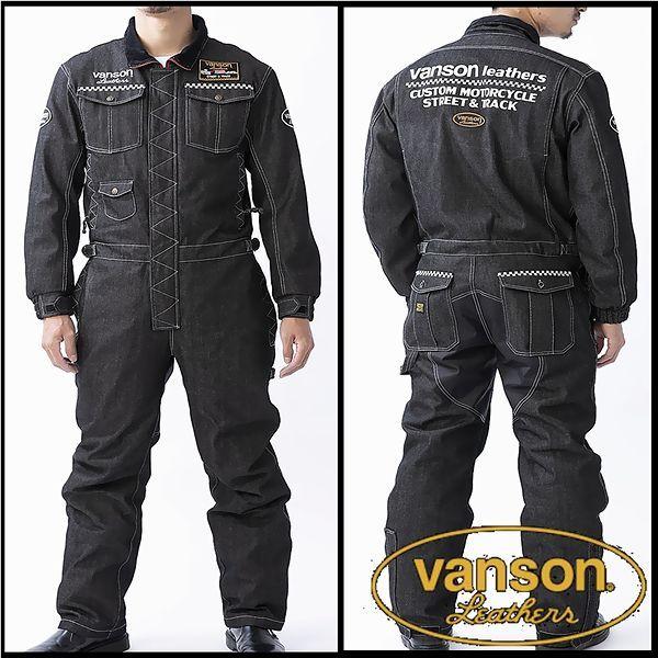 つなぎ/vanson/バンソン/DENIM COVERALL/BLACK/Ｌサイズ/VS21302W