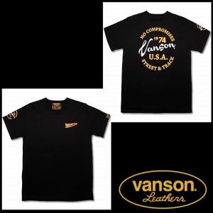 vanson バンソン 服 Tシャツ BLACK-YELLOW Ｌサイズ VS21803S｜salt