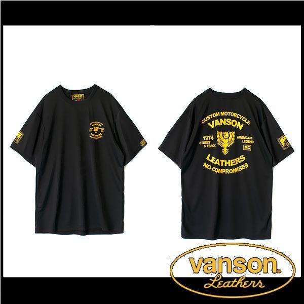 vanson バンソン 服 Tシャツ BLACK-YELLOW Ｌサイズ VS22804S