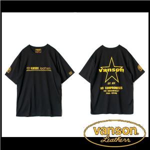 vanson バンソン 服 Tシャツ BLACK-YELLOW Ｌサイズ VS22808S｜salt