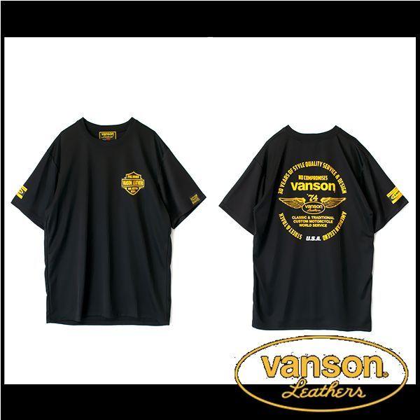 vanson バンソン 服 Tシャツ BLACK-YELLOW Ｌサイズ VS22809S