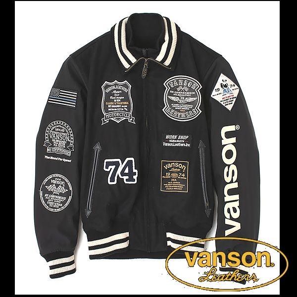 vanson バンソン 服 ジャケット アワードジャケット ブラック×ブラック Ｌサイズ VS231...