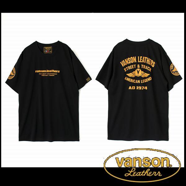 vanson バンソン 服 Tシャツ BLACK-YELLOW Ｌサイズ VS23804S
