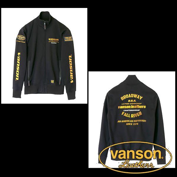 vanson バンソン 服 ジャケット スウェットジャケット ブラック×イエロー Ｌサイズ VS24...