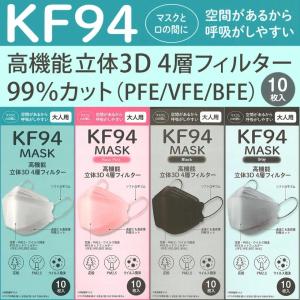 KF94 オシャレ カラー 不織布マスク お得な 10枚入 x 5セット 3D立体 4層フィルター