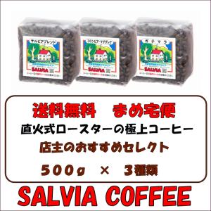 送料無料まめ宅便　店主のおすすめセレクト500ｇ×3パック　お好みの豆をお選びください｜salvia-coffee