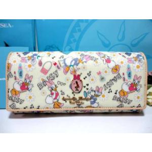 サマンサタバサ 限定 デイジー クローゼット プリント かぶせ 長財布 白 未使用 証明書付 赤字処分特価 ドナデジ ドナルド ディズニー ミニー ミッキー 包装可