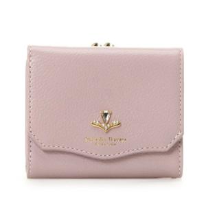 サマンサタバサ ロゴ入り 牛革 三つ折り財布 折財布 口金折財布 ミニ財布 キラキラ しずく モチーフ 未使用 サンプル品 ギフト包装可