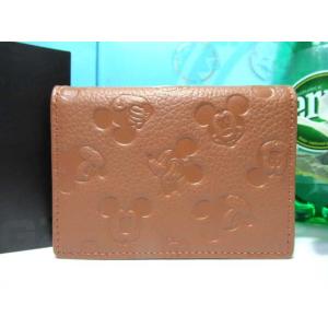 送料無料 キングズ バイ サマンサタバサ 限定 ミッキー 牛革 型押 名刺入れ カード入れ マルチケース 茶 新品 証明書付 包装無料 ディズニー サマンサキングズ