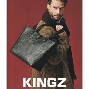 キングズ バイ サマンサタバサ オーストリッチ 型押 牛革 トートバッグ ビジネスバッグ A4サイズ 肩掛け可 新品 証明書付 サマンサキングズ ユニセックス 包装可