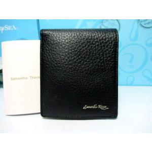 送料無料 キングズ バイ サマンサタバサ 牛革 ロゴ入 シンプル 二つ折り財布 折財布 黒 新品 証明書付 ギフト包装無料 サマンサキングズ 開運 金運up