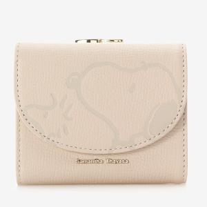 送料無料 サマンサタバサ 限定 スヌーピー ウッドストック 牛革 三つ折り財布 折財布 ミニ財布 オフホワイト 新品 証明書付 ギフト包装無料 PEANUTS