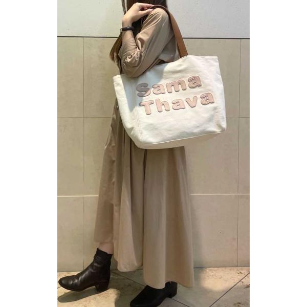 サマンサタバサ くまのプーさん 限定 ロゴ入 トートバッグ オフホワイト A4サイズ 肩掛可 新品 ...