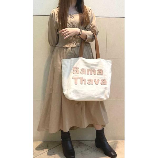 サマンサタバサ くまのプーさん 限定 ロゴ入 トートバッグ オフホワイト A4サイズ 肩掛可 未使用...