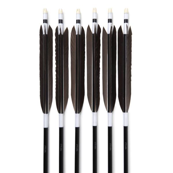 弓道 矢 黒手羽　B級品　2015　6本組【D-1683】