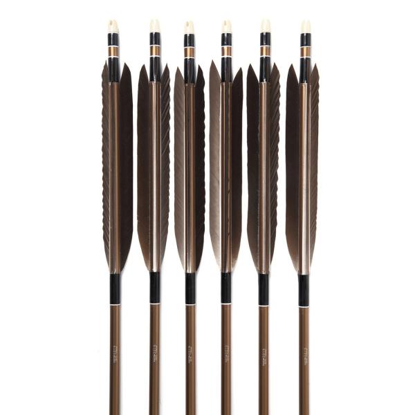 弓道 矢 黒手羽　B級品　2015　6本組【D-1684】