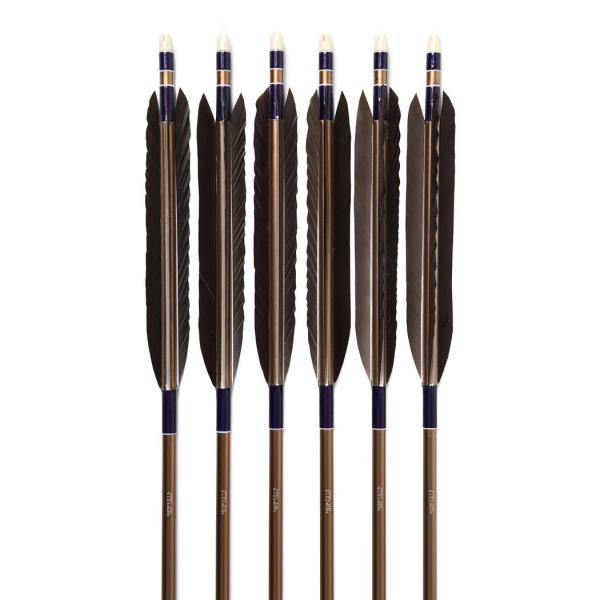 弓道 矢 黒手羽　B級品　2015　6本組【D-1687】